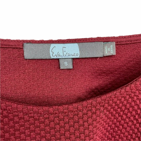 Anthropologie Eva Franco Women's Laszlo Textured Knit Blouse Wine Belted Top - Picture 6 of 8